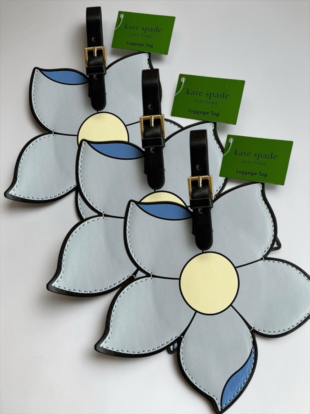 3 Kate Spade Flower Luggage Tag NWT Travel Set Gift Idea